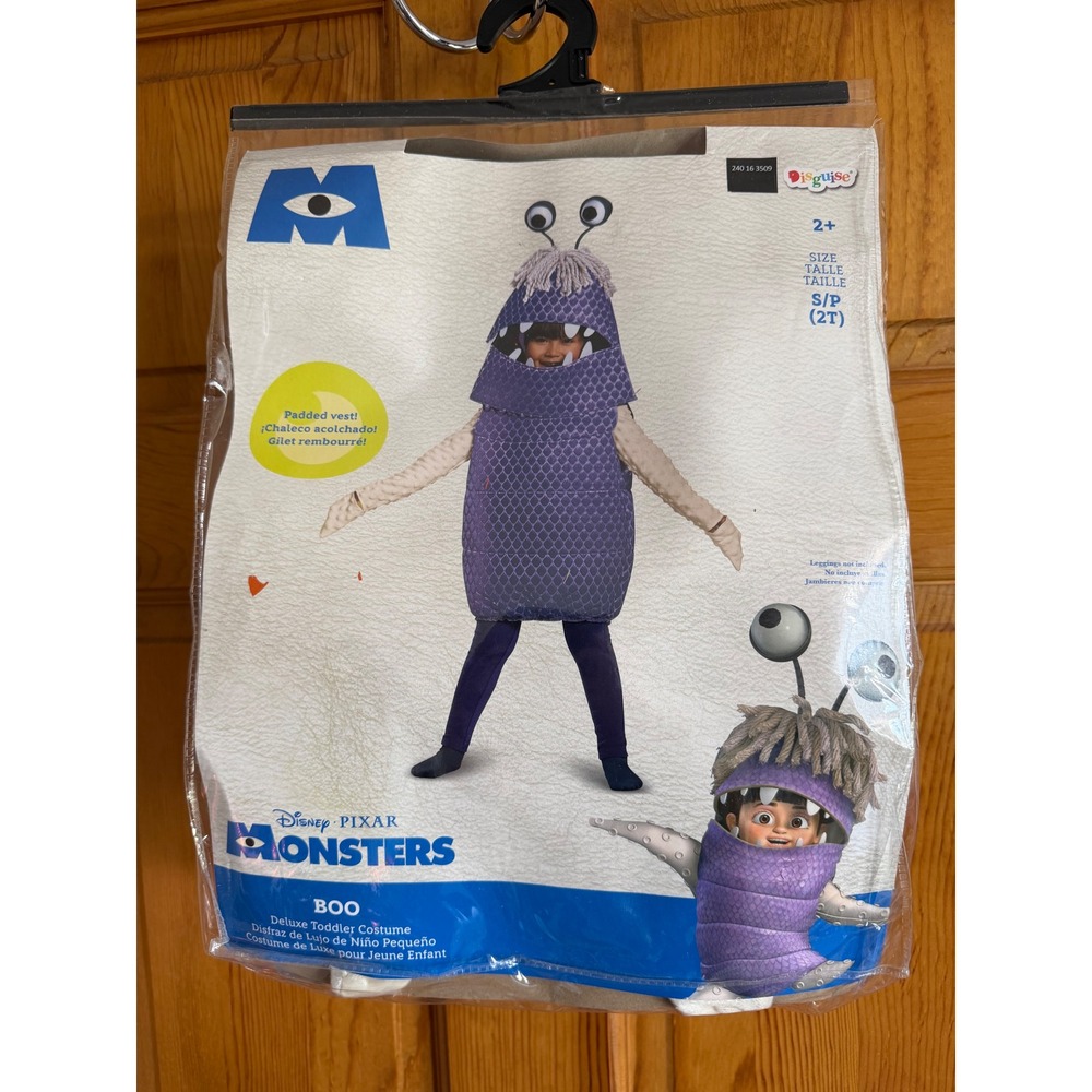 Disney Monsters Inc Boo Deluxe Toddler Costume Disguise Purple Padded Vest 2T